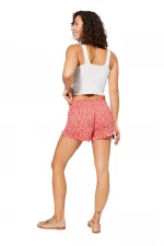 Short rouge imprimé floral blanc - SIPV0002B – Image 2