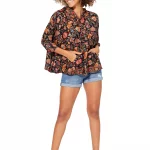 Blouse à capuche Fleurie - TIP0053B