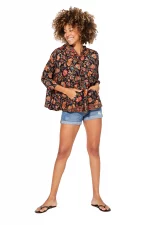 Blouse à capuche Fleurie - TIP0053B