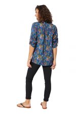 Blouse bleue à fleurs - TIPV0004B – Image 2