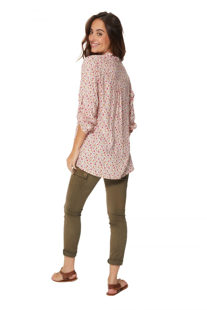 Blouse crème à fleurs - CHV0100E – Image 2