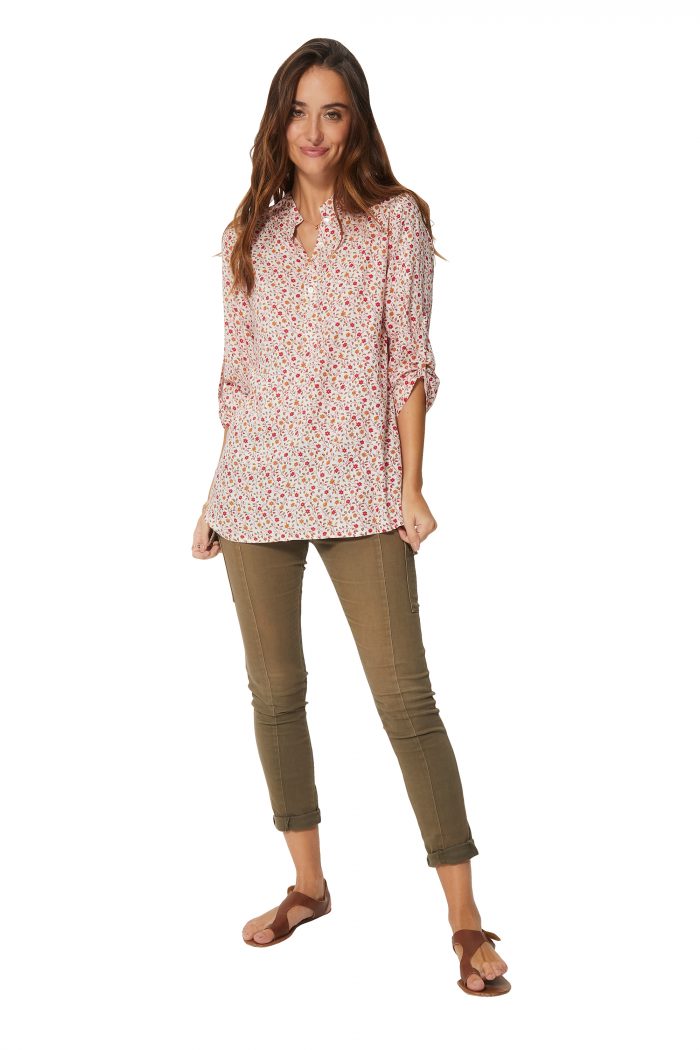 Blouse crème à fleurs - CHV0100E – Image 1