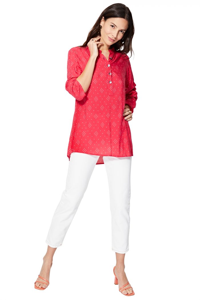 Blouse rouge framboise - CHIPV0001B – Image 1