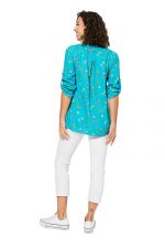 Blouse turquoise à fleurs - TIPV0004A – Image 2