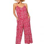 Combinaison ample Rouge à fleurs blanches - COLIPV0009B