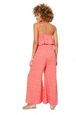 Combinaison bohème Corail à fleurs blanches - COLIPV0007B – Image 2