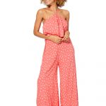 Combinaison bohème Corail à fleurs blanches - COLIPV0007B