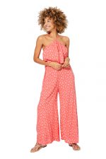 Combinaison bohème Corail à fleurs blanches - COLIPV0007B