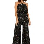 Combinaison bohème Noire à fleurs colorées - COLIPV0007A