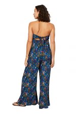 Combinaison bustier Bleue à fleurs colorées - COLIPV0004B – Image 2