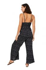 Combinaison décolleté Noire à fleurs blanches - COLIPV0005A – Image 2