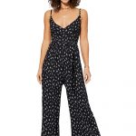 Combinaison décolleté Noire à fleurs blanches - COLIPV0005A