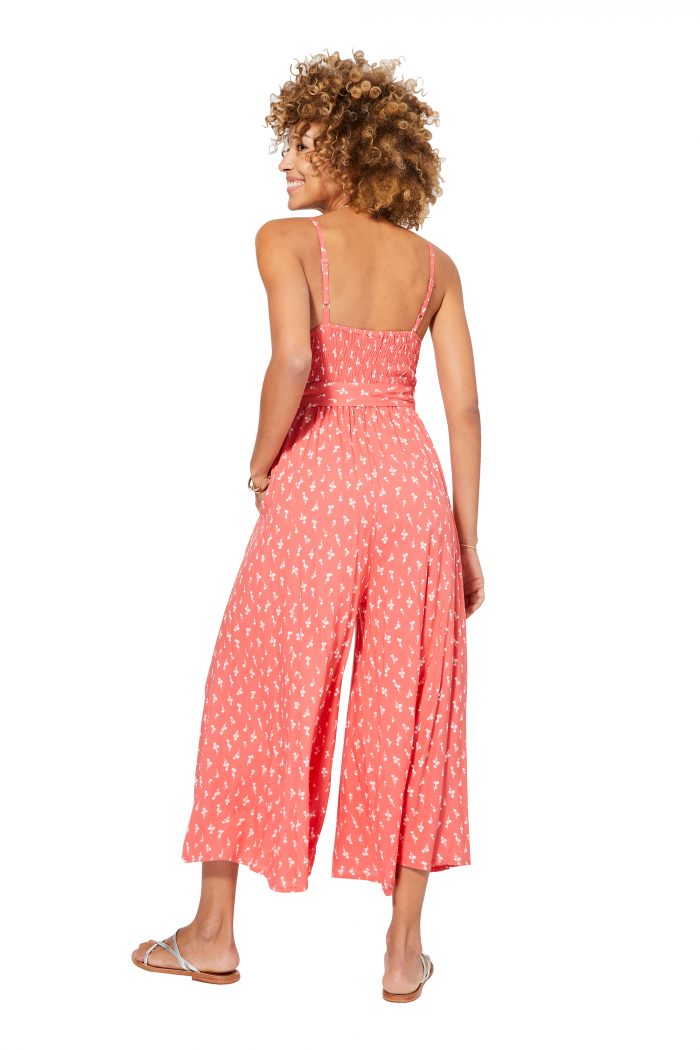 Combinaison évasée Corail à fleurs blanches - COLIPV0006A – Image 2