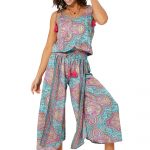 Combinaison à bretelles à nouer Bleue et rose - MCCO2000A