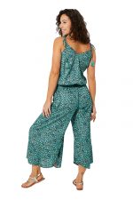 Combinaison à bretelles à nouer Turquoise à motifs ethniques - MCCO2000H – Image 2