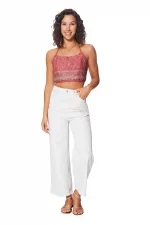 Crop Top dos nu à bretelles Rose bohème - TIP0040B