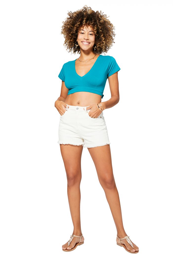 Crop top à dos nu Bleu- TIP1023H – Image 1