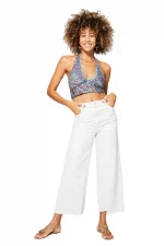 Crop Top dos nu sans manches Bleu bohème - TIP0041A