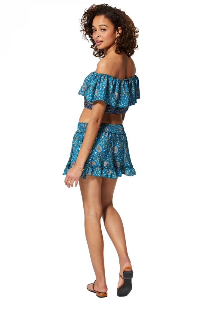 Ensemble jupe et top volant bleu - ENS0002A – Image 2