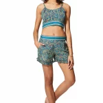 Ensemble short et top bretelles bleu - ENS0003A