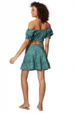 Ensemble jupe portefeuille et top bleu - ENS0004A – Image 2