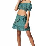 Ensemble jupe portefeuille et top bleu - ENS0004A