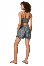 Ensemble short et crop top noué noir - ENS0008B – Image 2