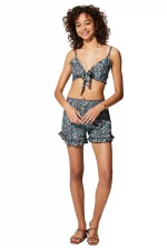 Ensemble short et crop top noué noir - ENS0008B