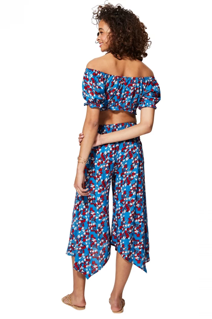 Ensemble pantalon et top court fleuri - ENS0010A – Image 2