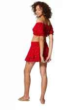 Ensemble jupe et top rouge - ENS0011B – Image 2