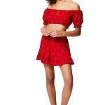 Ensemble jupe et top rouge - ENS0011B