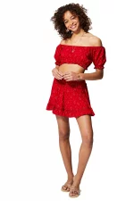 Ensemble jupe et top rouge - ENS0011B