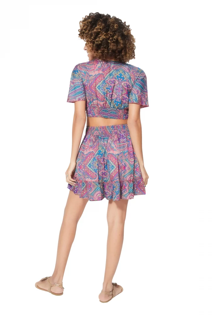 Ensemble jupe et top rose et bleu - ENS0013A – Image 2