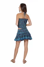 Ensemble jupe et top bustier bleu - ENS3000A – Image 2