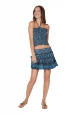 Ensemble jupe et top bustier bleu - ENS3000A