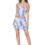 Ensemble jupe et top bustier Tie Dye bleu clair - ENSV3300C