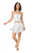 Ensemble jupe et top bustier Tie Dye gris - ENSV3300D