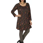 Tunique fluide Noire à motifs ethniques - TUP6032K