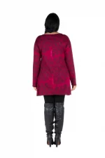 Tunique évasée Rose à motifs ethniques noirs - TUP6011B – Image 2