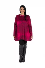 Tunique évasée Rose à motifs ethniques noirs - TUP6011B