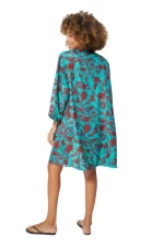 Kimono mi-long manches 3/4 vert - MCKIM0002B – Image 2