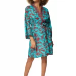 Kimono mi-long manches 3/4 vert - MCKIM0002B