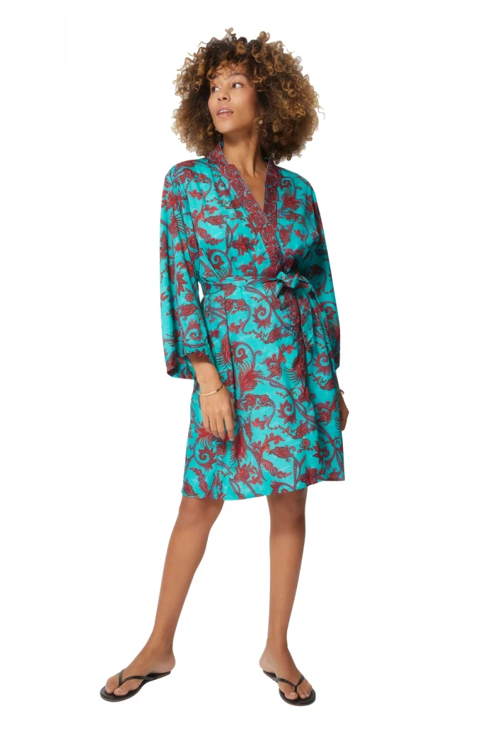 Kimono mi-long manches 3/4 vert - MCKIM0002B – Image 1
