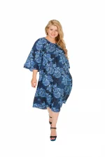 Robe mi-longue bleu - MCROP0105B