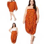 Vêtement 3 en 1 fleuri orange et rouge - PAP0058D