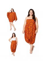 Vêtement 3 en 1 fleuri orange et rouge - PAP0058D