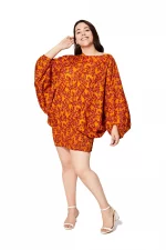Vêtement 3 en 1 fleuri orange et rouge - PAP0058D – Image 2