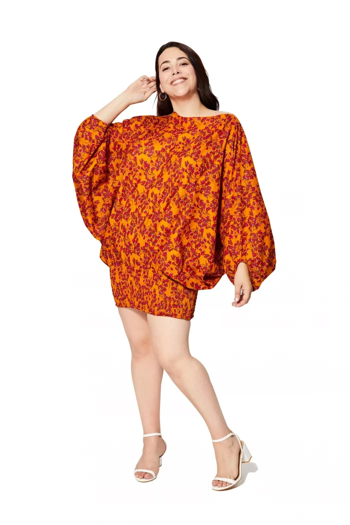 Vêtement 3 en 1 fleuri orange et rouge - PAP0058D – Image 2