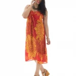 Robe mi-longue orange - ROP0141A