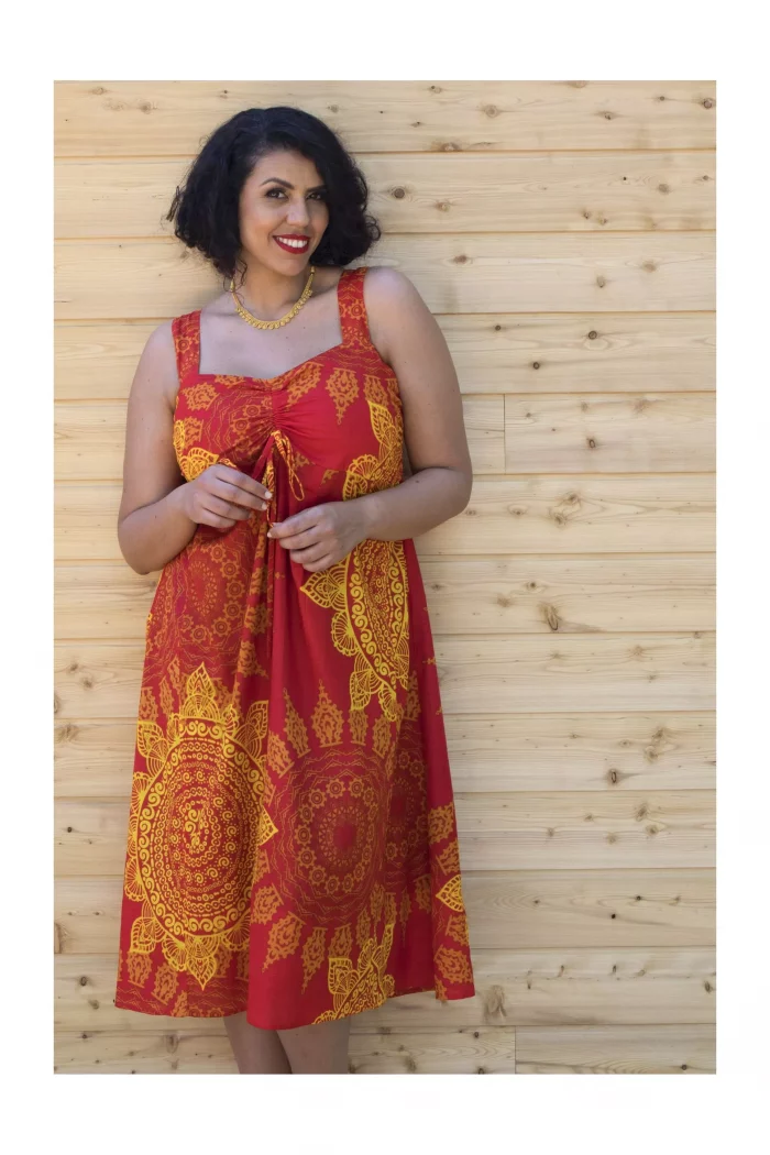 Robe mi-longue orange - ROP0141A – Image 3
